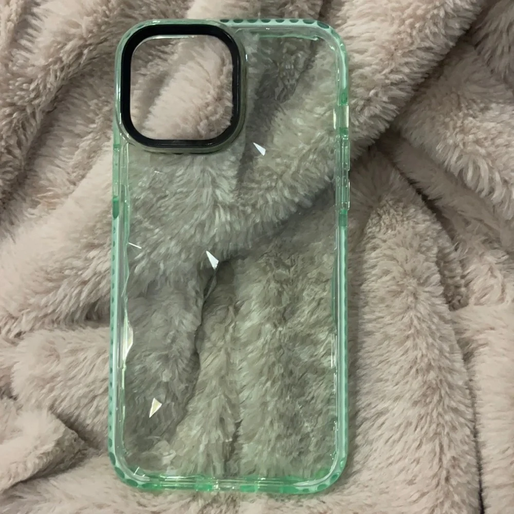 New clear green phone case for iPhone 13 pro max